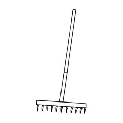 Rake vector illustration, hand drawing doodles