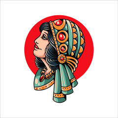 the woman tattoo vector design