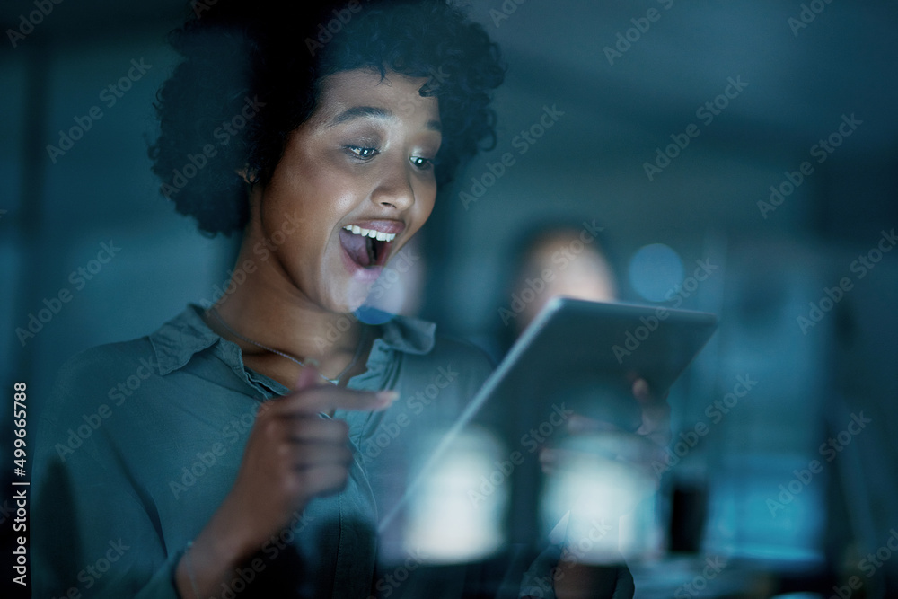 Aufkleber do it with passion and anything is possible. shot of a young businesswoman using a digital tablet an
