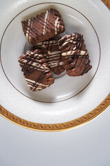 ramadan  chocolate cookie against white  background