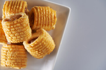 ramadan pineapple cookie against white  background
