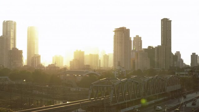 Sunset at Mumbai city, India