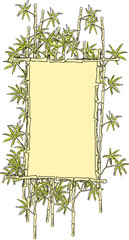 Floral design. Bamboo and frame. Good design for T-shirt, greetings, cards and the like.