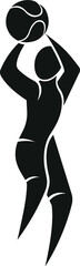 Cartoon Basketball Player Ball Shooting Stick Man Sport Athlete Logo NBA