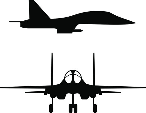 Su-34 Russian fighter-bomber aircraft icon vector image.
