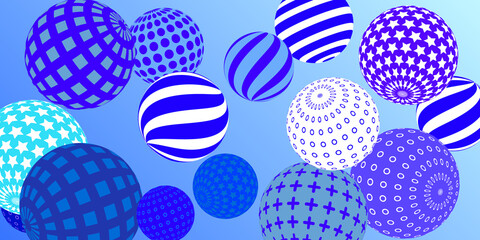 Retro 3d illustration abstract balls, great design for any purposes.  Modern poster for cover design.  Vector illustration design. Background wall design.