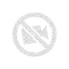 The no video symbol filled with black dots. Pointillism style. Vector illustration on white background