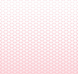Pink halftone pattern on white background. Linear halftone backdrop. Isolated vector illustration on white background.