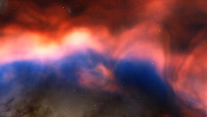 Realistic cosmos and color nebula. Colorful galaxy. 3d illustration
