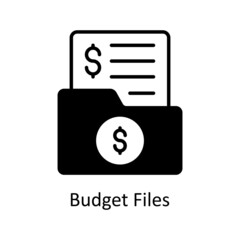 Budget Files vector Solid icon for web isolated on white background EPS 10 file