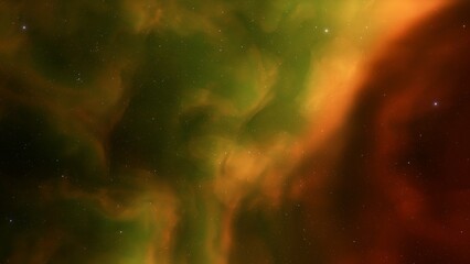 Realistic cosmos and color nebula. Colorful galaxy. 3d illustration