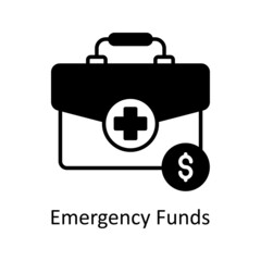 Emergency Funds vector Solid icon for web isolated on white background EPS 10 file