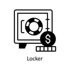 Locker vector Solid icon for web isolated on white background EPS 10 file