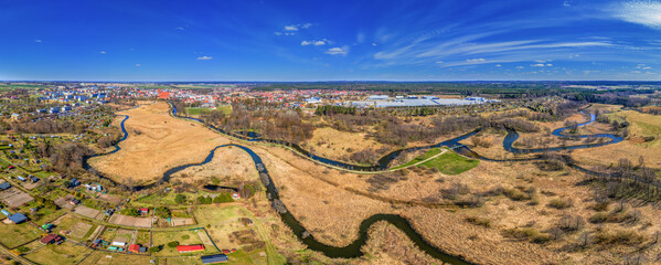 Rzeka Łyna oraz Mała Łyna w okolicach Dobrego Miasta