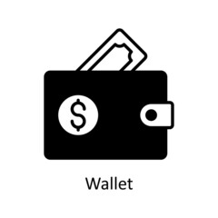 Wallet vector Solid icon for web isolated on white background EPS 10 file