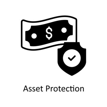 Asset Protection Vector Solid Icon For Web Isolated On White Background EPS 10 File