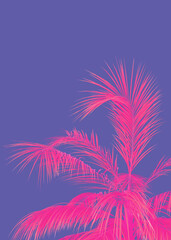 Fototapeta na wymiar 3D Pink palm tree
