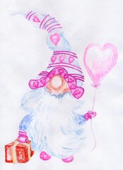 Valentine gnome art