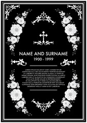 Memorial & Funeral Card Templates with flowers paper cut