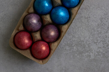 colorful festive chicken eggs