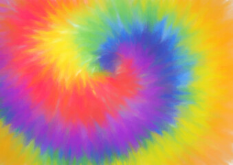 Abstract rainbow coloured tie dye background - 499673577