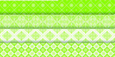 seamless pattern with green ornaments