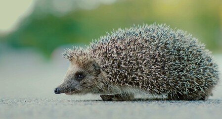 hedgehog on the ground