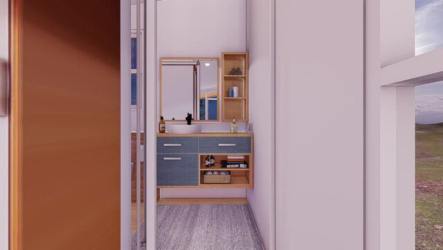 wash basin mobil house h animation