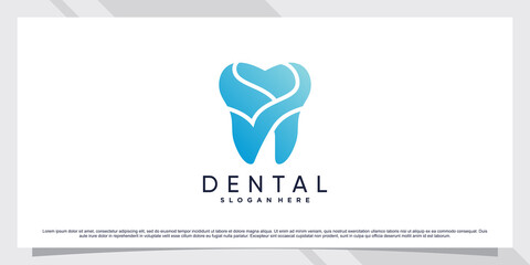 Dental clinic logo design template with creative concept