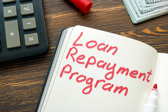 Loan repayment program inscription on the page and calculator.