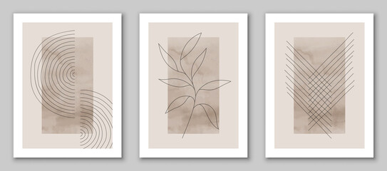 Moder design, hand painted floral illustrations for wall decoration, social media, banner, postcard, cover, background