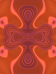 Modern smooth kaleidoscopic pattern. Wave art background. Neon light gradient. 3d rendering digital illustration