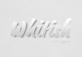 White Text Effect Mockup with 3D Soft Shadow