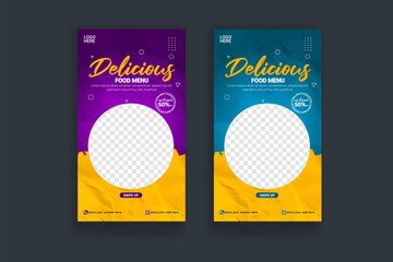 Food story post template. Suitable for Social Media Post Restaurant and culinary Promotion banner 