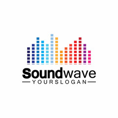Sound wave logo and symbol vector