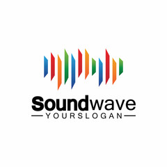 Sound wave logo and symbol vector