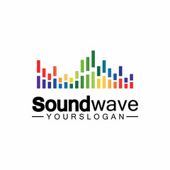 Sound wave logo and symbol vector