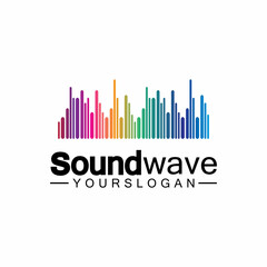 Sound wave logo and symbol vector