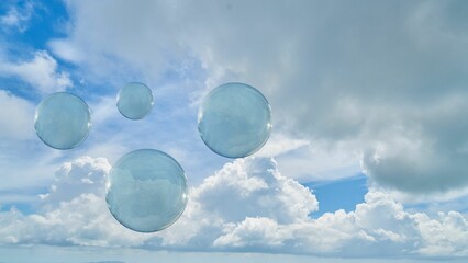 Bubbles and clouds in the sky