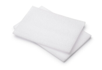 Fototapeta na wymiar Two white foam sheets