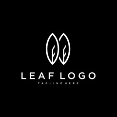 Vector leaf, golden shape and monochromatic one. 