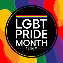 LGBTQ Pride month is observed every year in June,  Vector illustration