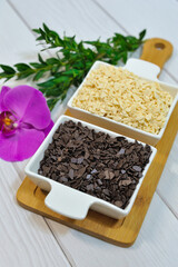 Group of chocolate bars different colors. Different kind assorted sweets. Mix chocolate bars of different colors and types.