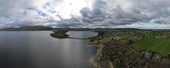 Panorama of Blessington Lakes Ireland