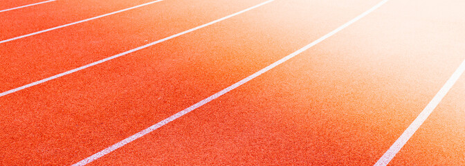 track running, Red treadmill in sport field. soft focus