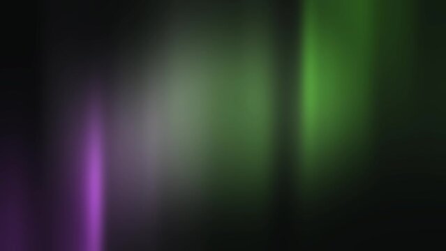 Purple and green aurora gradient animation in dark. Motion abstract background
