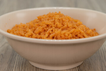 Hearty bowl of Mexican rice to compiment as a side dish to any Latino meal