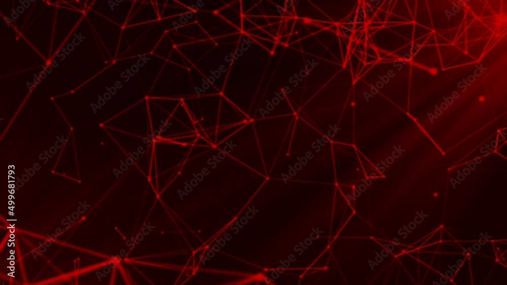 Poster futuristic animation with glowing triangles in slow motion, seamless loop. motion. plexus flying fut