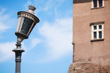 Fototapeta na wymiar old street lamp in rome