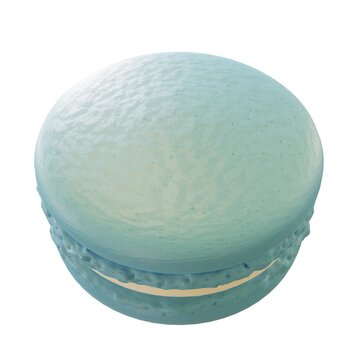 Blue Macaron top view picture. 3d rendering.	